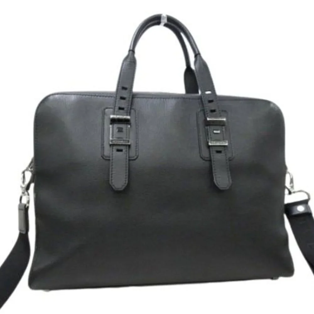 Bvlgari Briefcase Bvlgari Bvckle Business Bag Black Leather Men